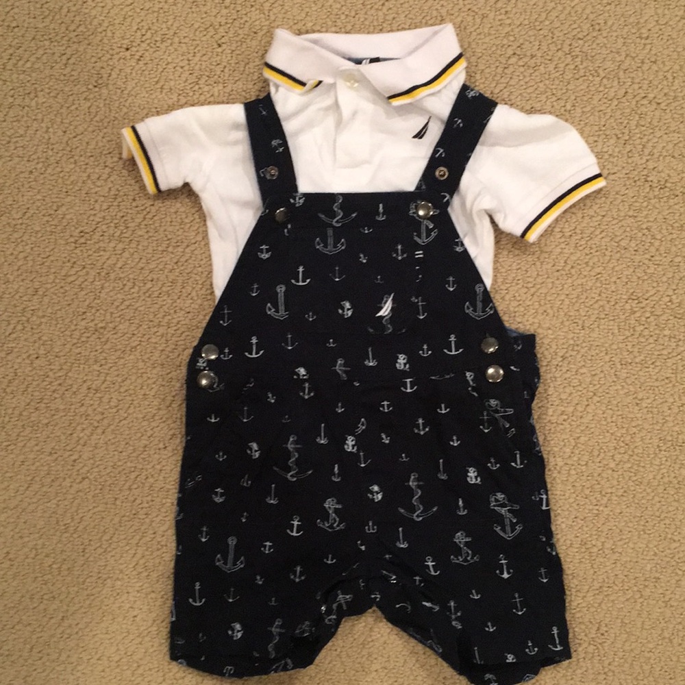 Nautica baby boy short overalls